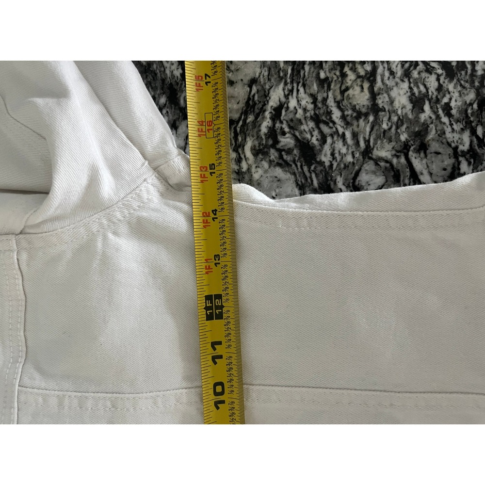 Old Navy Kids White Denim Trucker Jacket Girls Size L‎ 10-12 Button Up Jean Coat - Picture 3 of 5